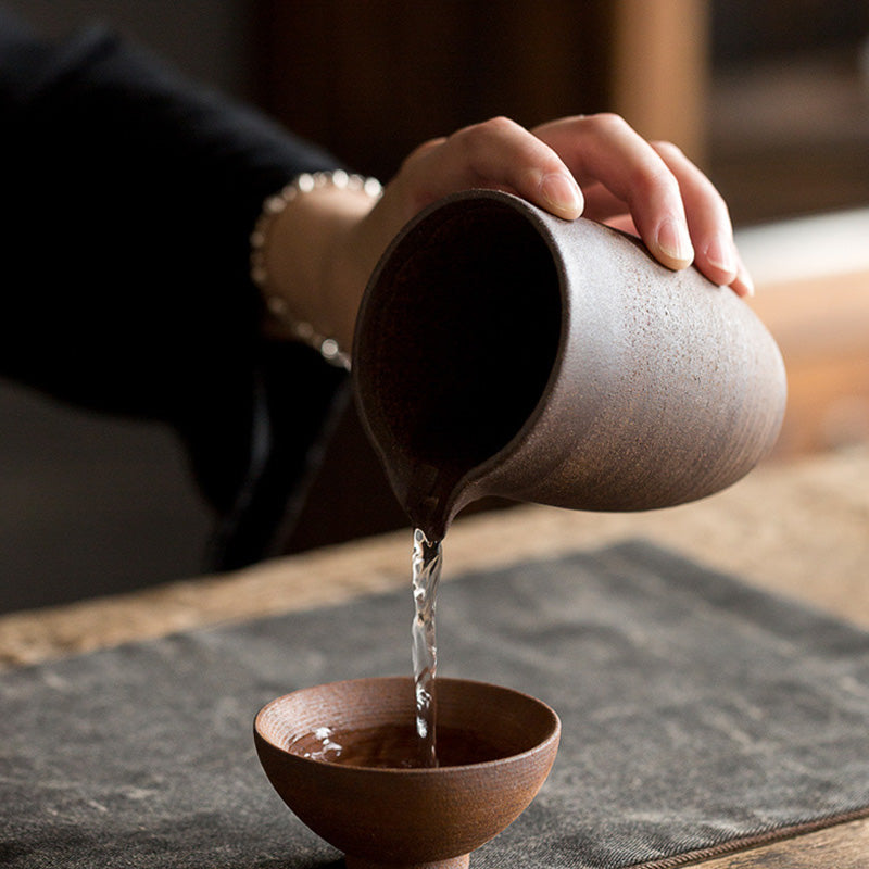 Tazza da tè in ceramica marrone retrò artigianale Buddha Stones Kung Fu Tea Cup