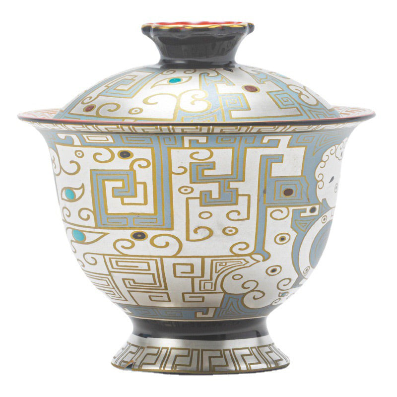 Buddha Stones Dunhuang Color Pattern Gaiwan Tazza da tè Kung Fu Tazza da tè con coperchio