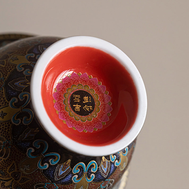 Buddha Stones Dunhuang Color Pattern Gaiwan Tazza da tè Kung Fu Tazza da tè con coperchio
