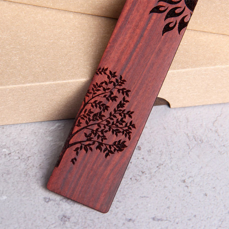 Segnalibri Buddha Stones Sun Tree Ebony Wood Small Leaf Red Sandalwood con scatola regalo