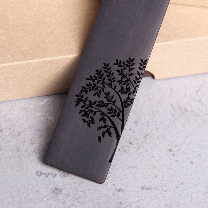 Segnalibri Buddha Stones Sun Tree Ebony Wood Small Leaf Red Sandalwood con scatola regalo
