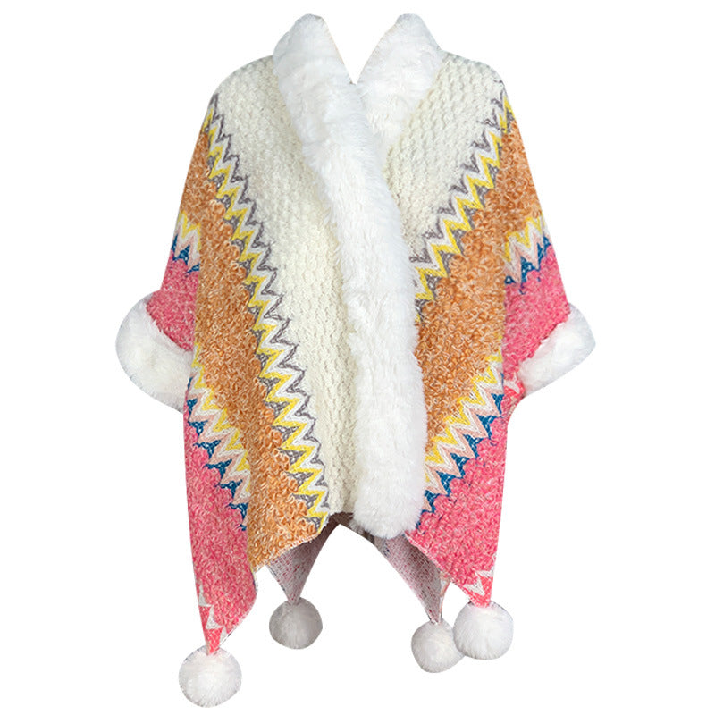 Scialle a righe multicolore tibetano con Buddha Stones , sciarpa da viaggio invernale e accogliente - Beige Arancione Rosa - image 9