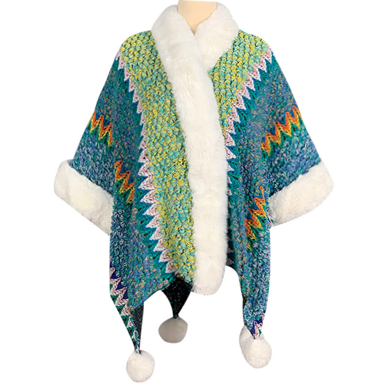 Scialle a righe multicolore tibetano con Buddha Stones , sciarpa da viaggio invernale e accogliente - Luce verde ciano - image 19