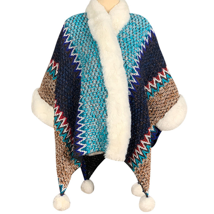 Scialle a righe multicolore tibetano con Buddha Stones , sciarpa da viaggio invernale e accogliente