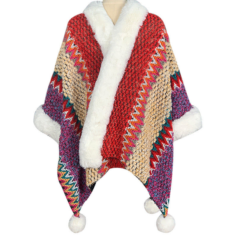 Scialle a righe multicolore tibetano con Buddha Stones , sciarpa da viaggio invernale e accogliente