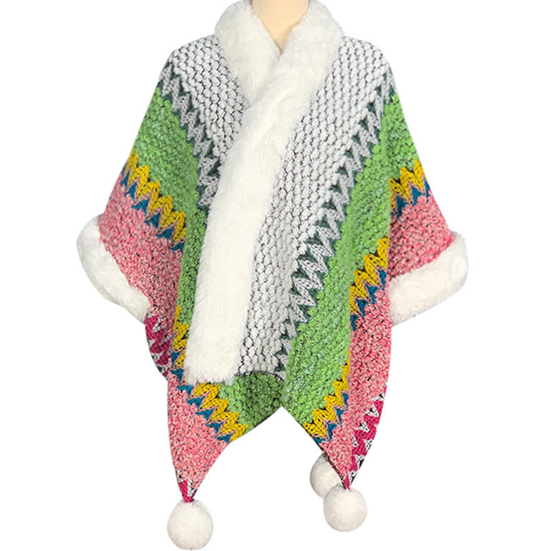 Scialle a righe multicolore tibetano con Buddha Stones , sciarpa da viaggio invernale e accogliente