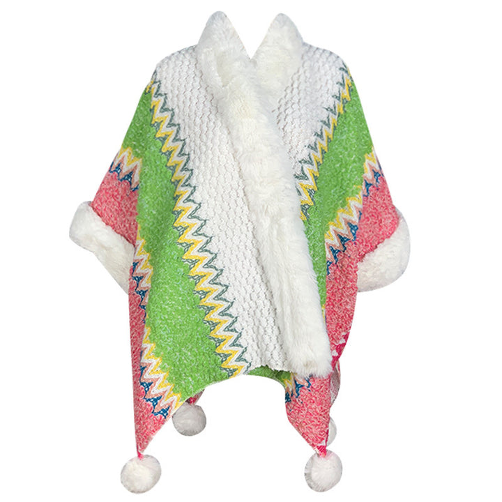 Scialle a righe multicolore tibetano con Buddha Stones , sciarpa da viaggio invernale e accogliente