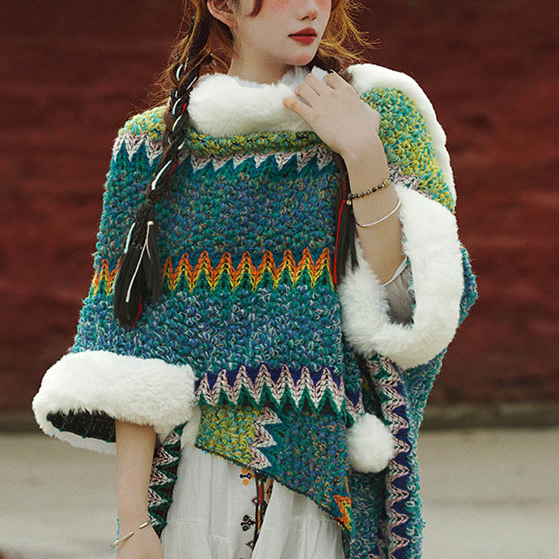 Scialle a righe multicolore tibetano con Buddha Stones , sciarpa da viaggio invernale e accogliente