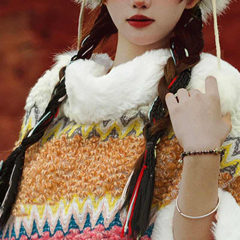 Scialle a righe multicolore tibetano con Buddha Stones , sciarpa da viaggio invernale e accogliente - image 18