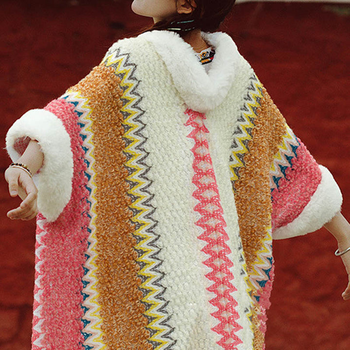 Scialle a righe multicolore tibetano con Buddha Stones , sciarpa da viaggio invernale e accogliente