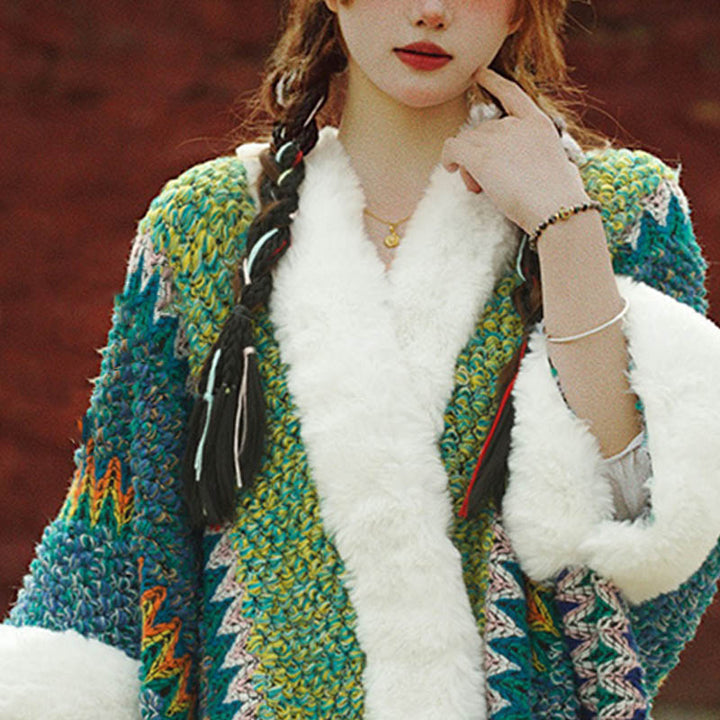 Scialle a righe multicolore tibetano con Buddha Stones , sciarpa da viaggio invernale e accogliente - image 25