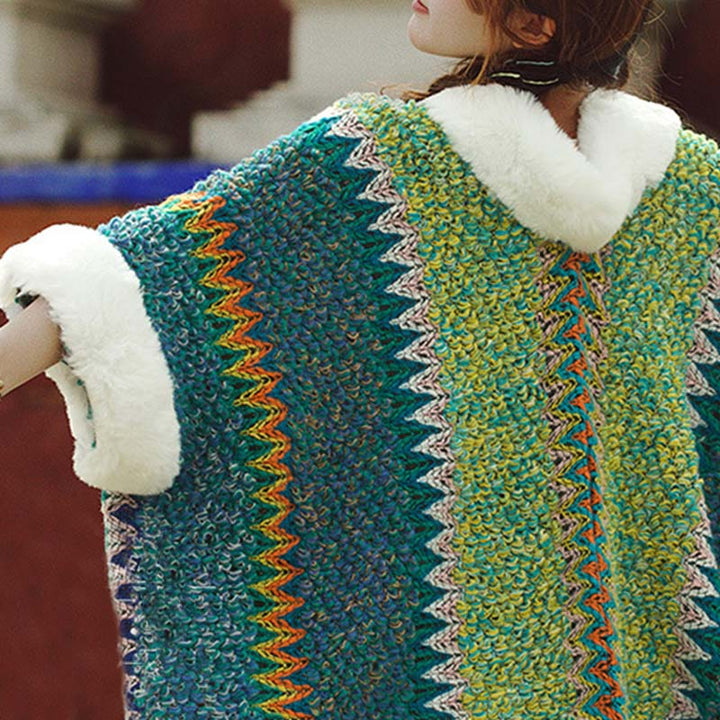 Scialle a righe multicolore tibetano con Buddha Stones , sciarpa da viaggio invernale e accogliente