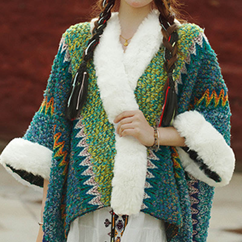 Scialle a righe multicolore tibetano con Buddha Stones , sciarpa da viaggio invernale e accogliente