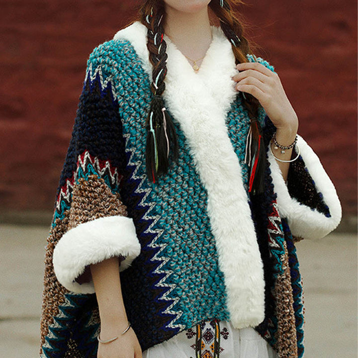 Scialle a righe multicolore tibetano con Buddha Stones , sciarpa da viaggio invernale e accogliente - image 30