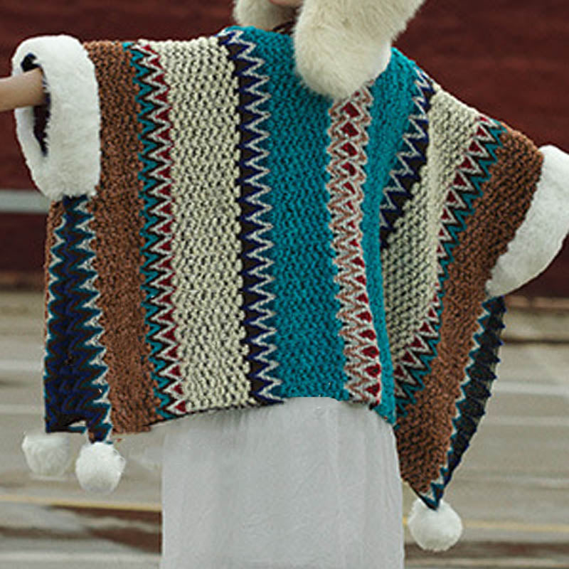 Scialle a righe multicolore tibetano con Buddha Stones , sciarpa da viaggio invernale e accogliente