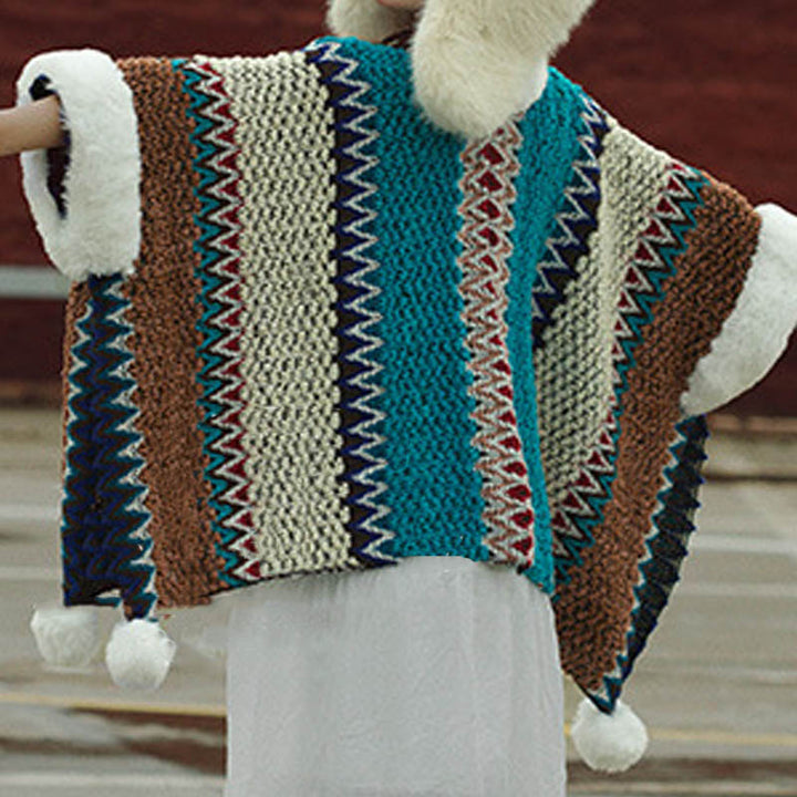 Scialle a righe multicolore tibetano con Buddha Stones , sciarpa da viaggio invernale e accogliente