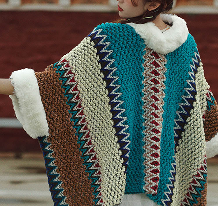 Scialle a righe multicolore tibetano con Buddha Stones , sciarpa da viaggio invernale e accogliente - image 48