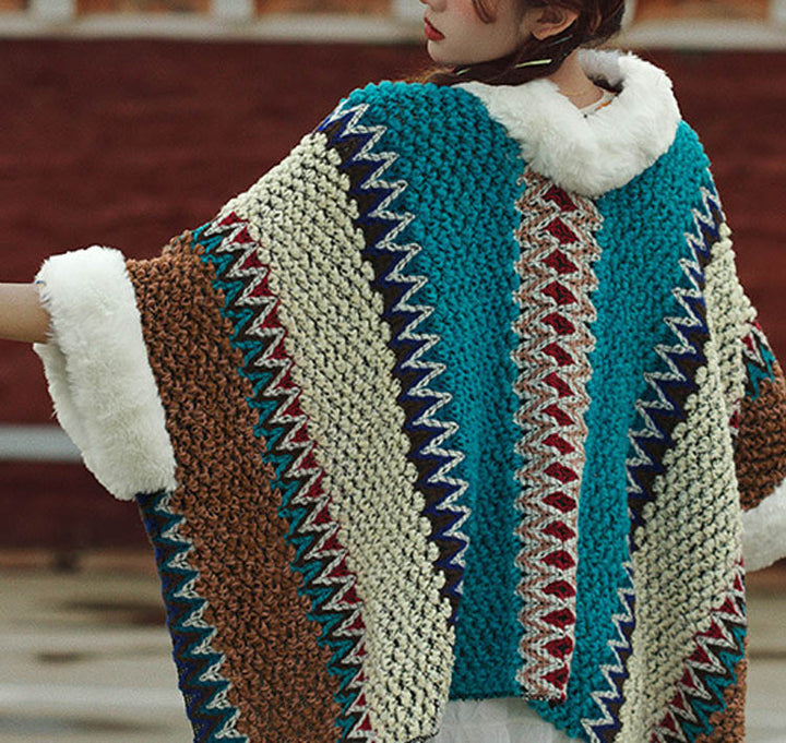 Scialle a righe multicolore tibetano con Buddha Stones , sciarpa da viaggio invernale e accogliente - image 48