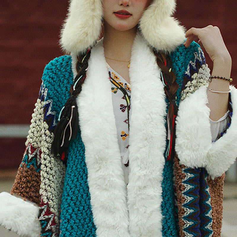 Scialle a righe multicolore tibetano con Buddha Stones , sciarpa da viaggio invernale e accogliente - image 49