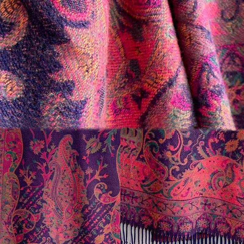 Buddha Stones e ramo di fiori tibetani, sciarpa da viaggio avvolgente e accogliente - image 14