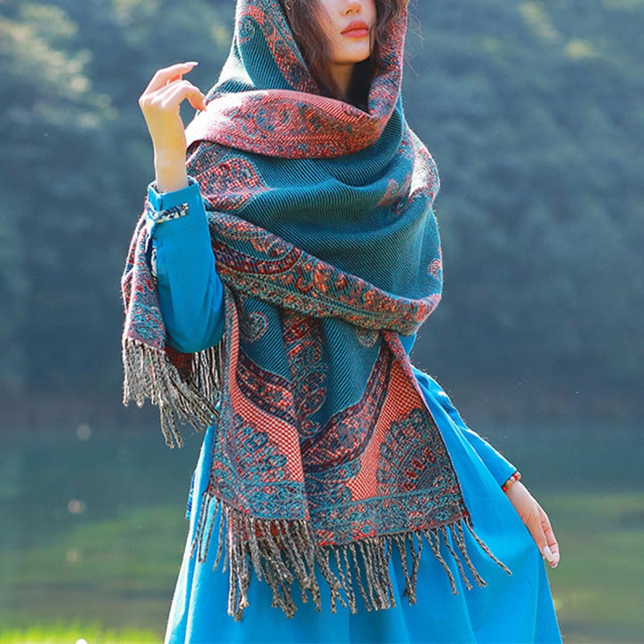 Buddha Stones , sciarpa da viaggio avvolgente - Blu - image 22