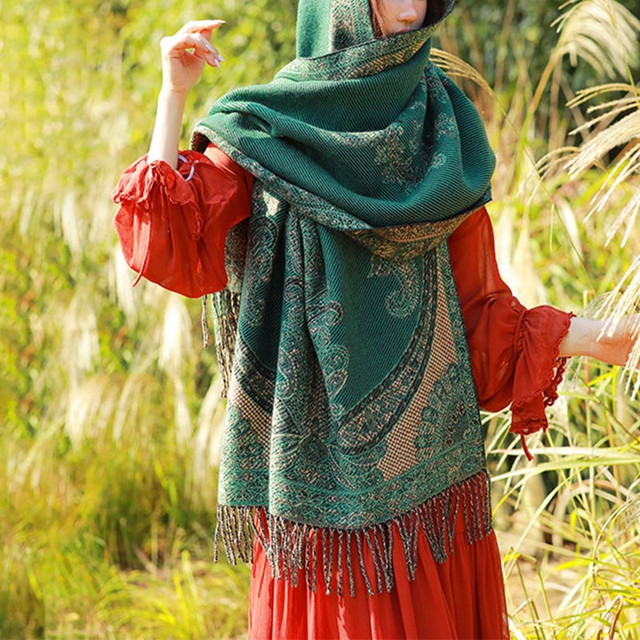 Buddha Stones , sciarpa da viaggio avvolgente - Verde scuro - image 31