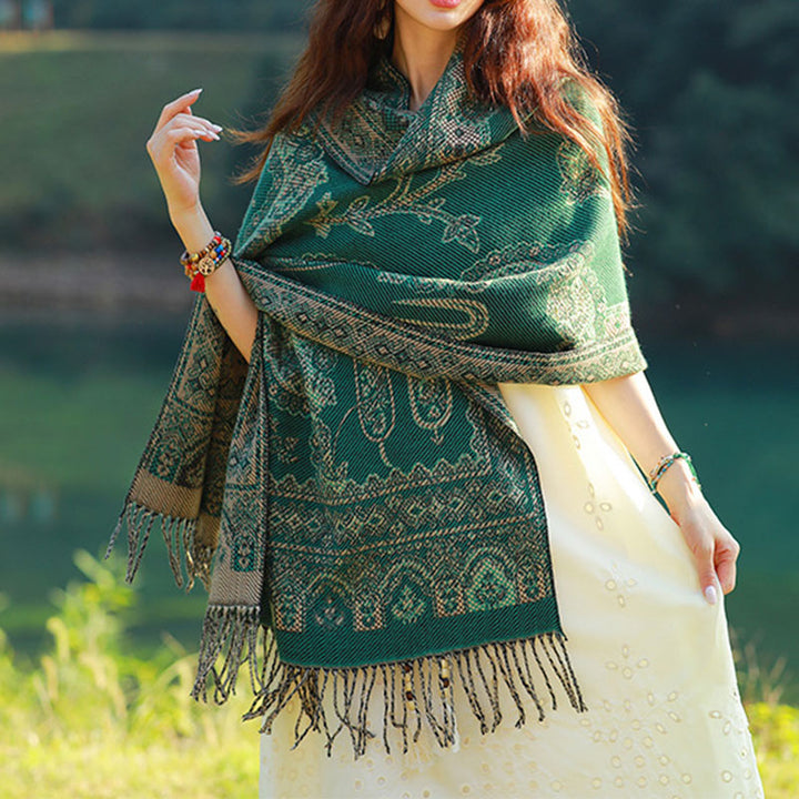 Buddha Stones , sciarpa da viaggio avvolgente - Verde scuro - image 21