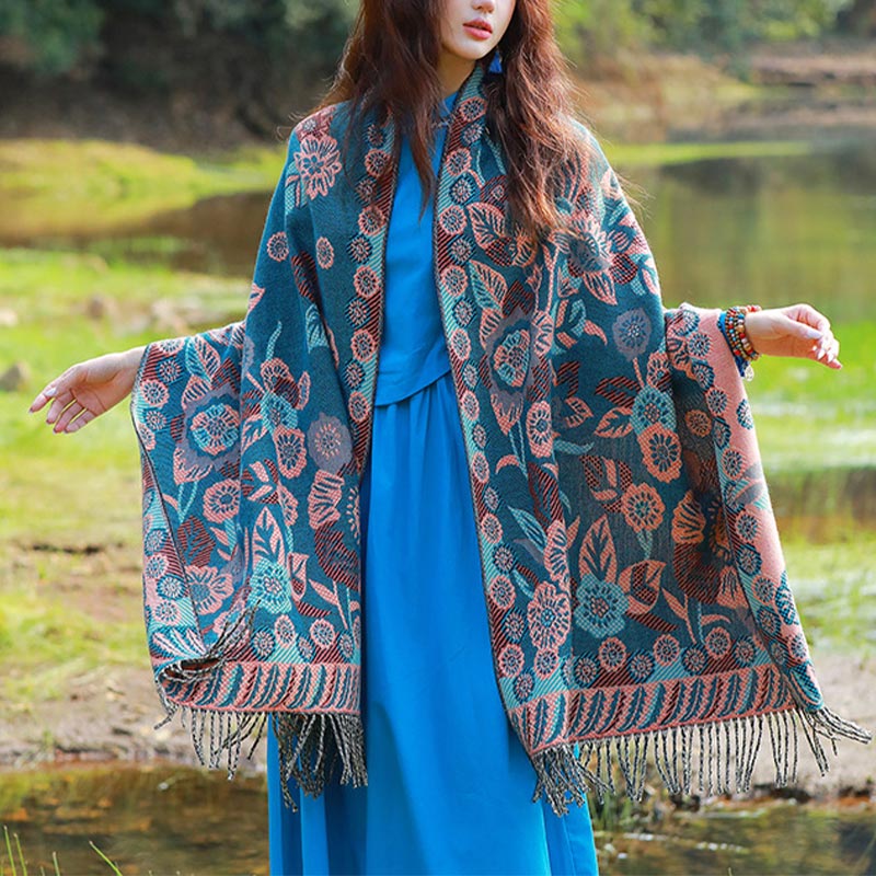 Buddha Stones, motivo tibetano, sciarpa da viaggio avvolgente - image 2