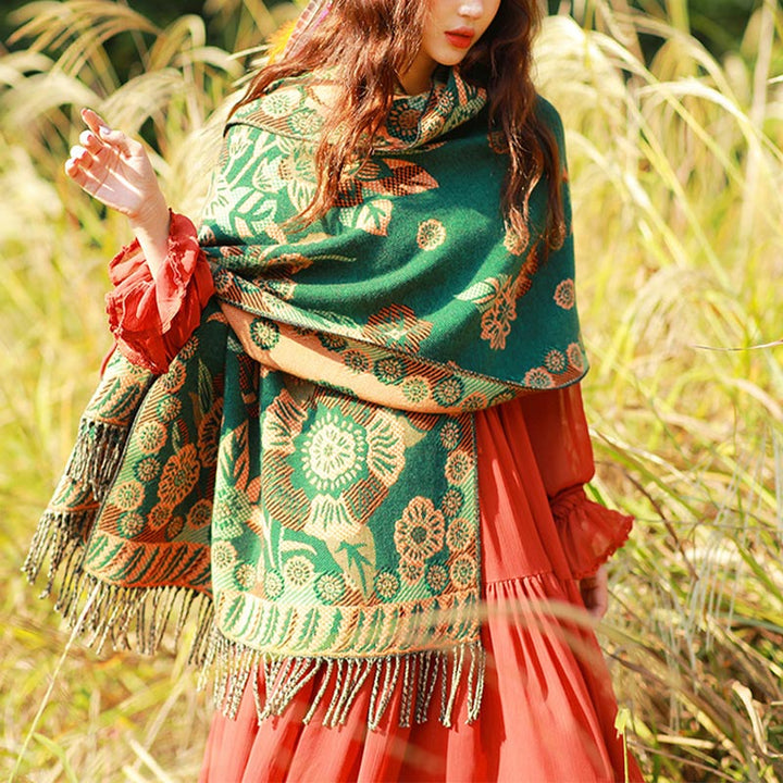 Buddha Stones, motivo tibetano, sciarpa da viaggio avvolgente - image 21