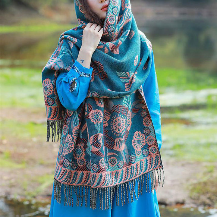 Buddha Stones, motivo tibetano, sciarpa da viaggio avvolgente - image 8