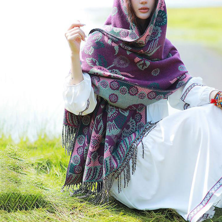 Buddha Stones, motivo tibetano, sciarpa da viaggio avvolgente - image 17