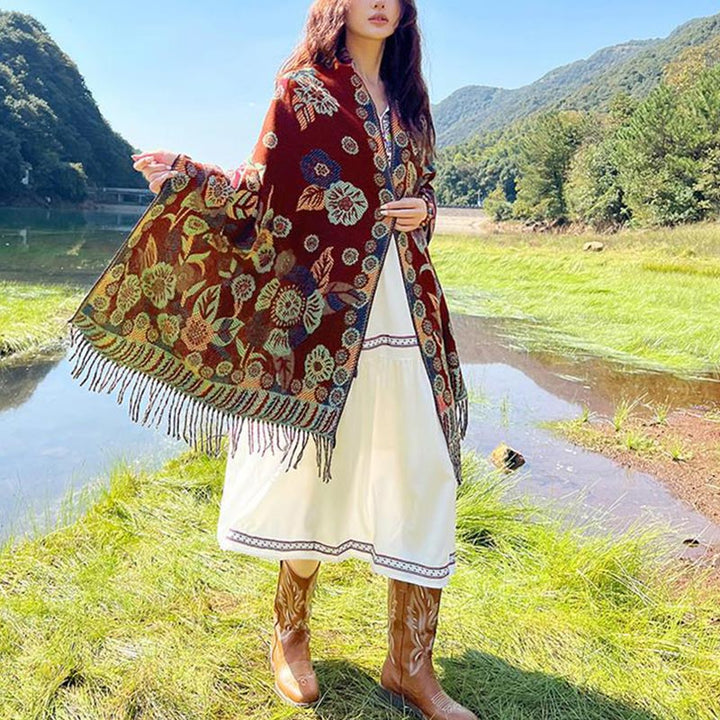 Buddha Stones, motivo tibetano, sciarpa da viaggio avvolgente - image 31