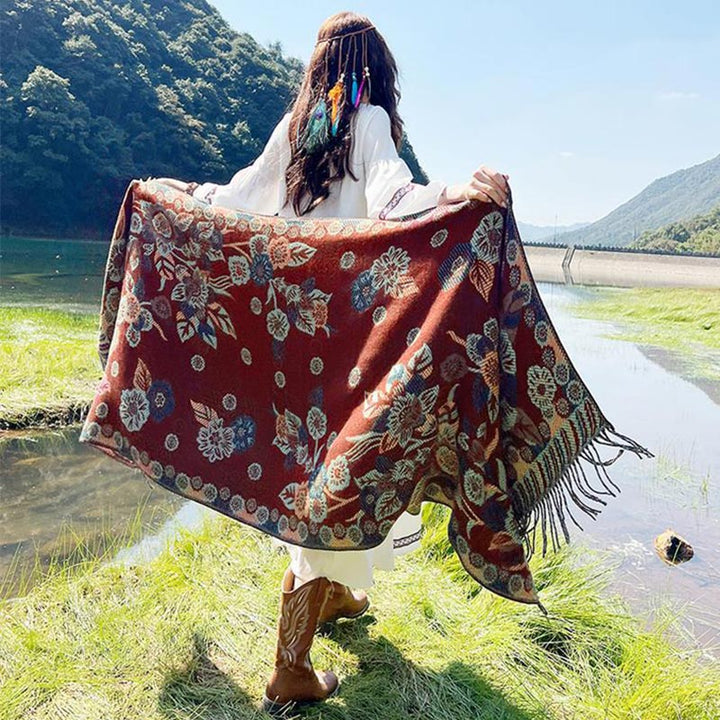 Buddha Stones, motivo tibetano, sciarpa da viaggio avvolgente - image 30