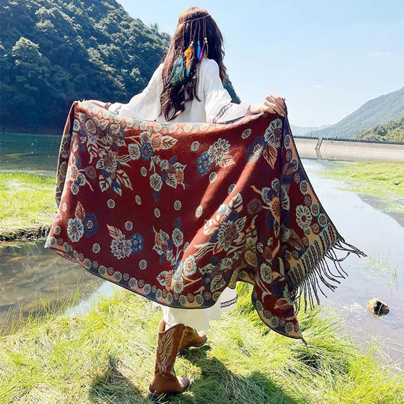 Buddha Stones, motivo tibetano, sciarpa da viaggio avvolgente - image 30