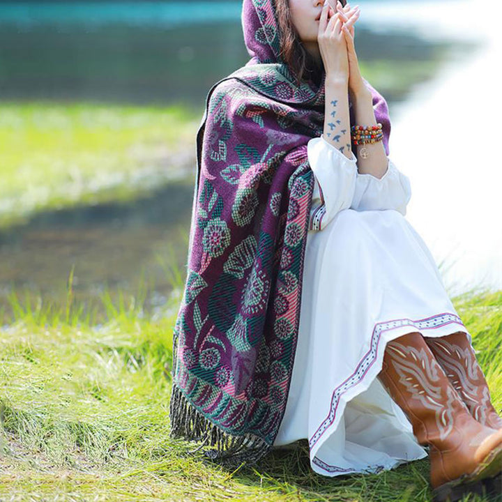 Buddha Stones, motivo tibetano, sciarpa da viaggio avvolgente - image 19