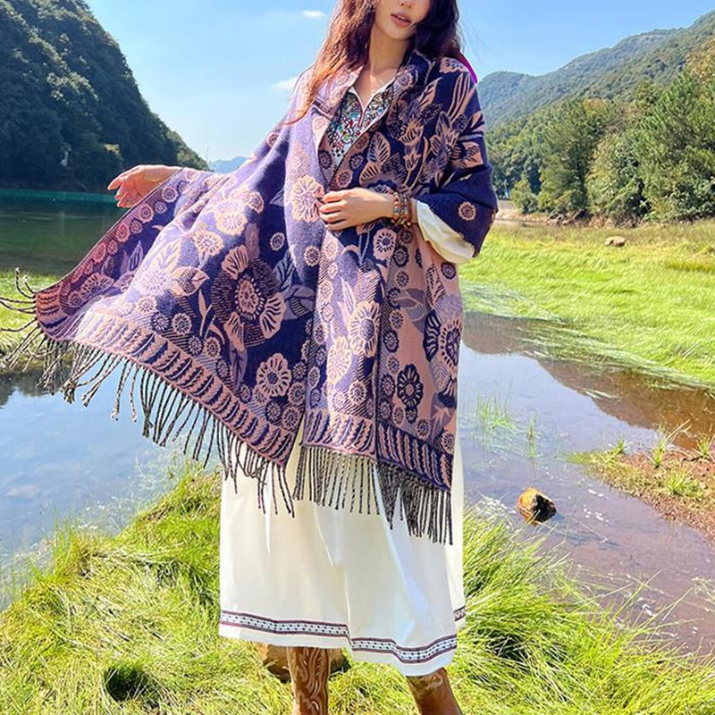 Buddha Stones, motivo tibetano, sciarpa da viaggio avvolgente - image 36