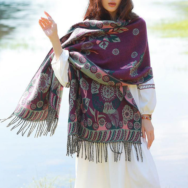 Buddha Stones, motivo tibetano, sciarpa da viaggio avvolgente - image 14