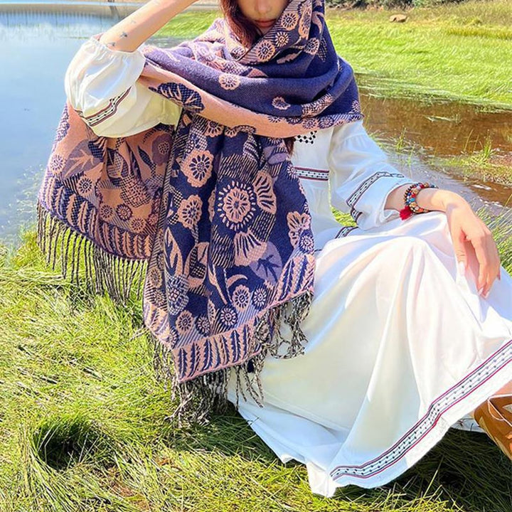 Buddha Stones, motivo tibetano, sciarpa da viaggio avvolgente - image 38