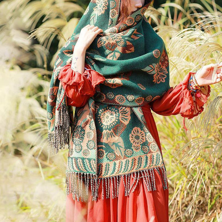 Buddha Stones, motivo tibetano, sciarpa da viaggio avvolgente - image 22