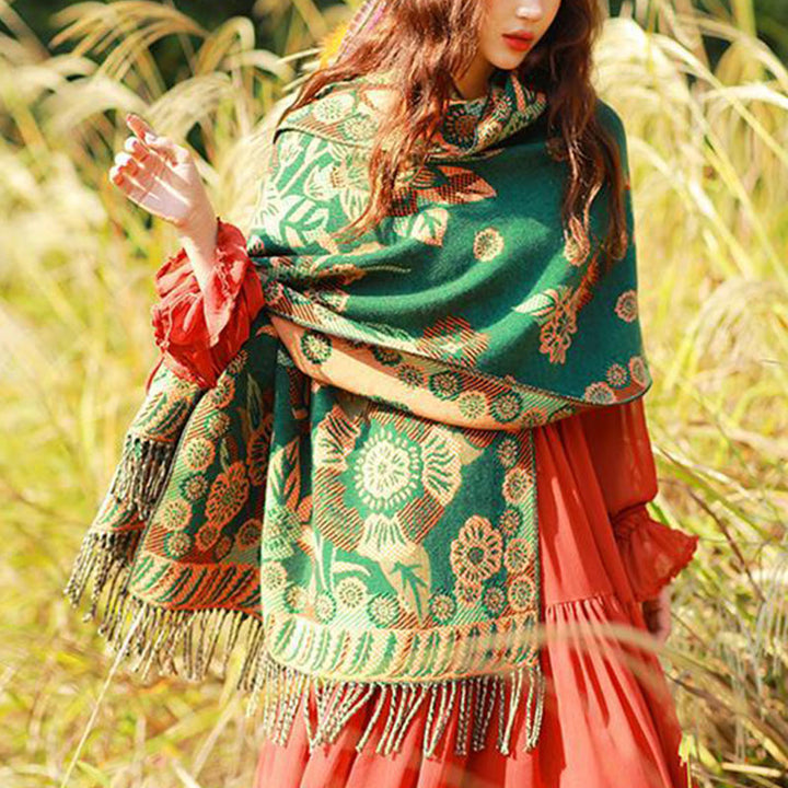 Buddha Stones, motivo tibetano, sciarpa da viaggio avvolgente - image 23