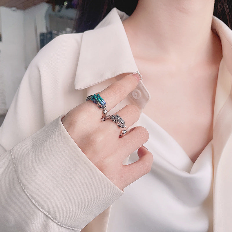 Anello regolabile in metallo con protezione della fortuna dell'anno del drago in argento sterling 925 Buddha Stones - image 7