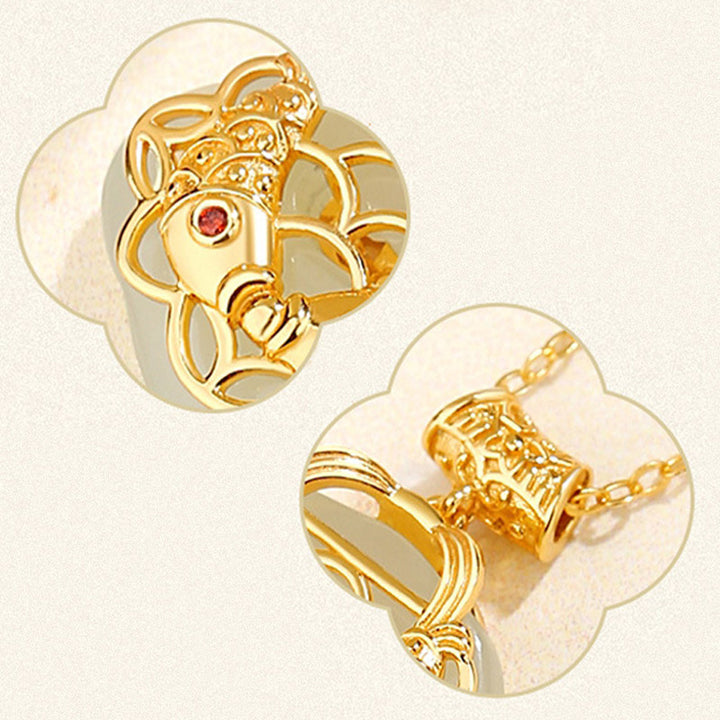 Buddha Stones 925 Sterling Silver Natural Hetian Jade Koi Fish Collana con ciondolo di ricchezza