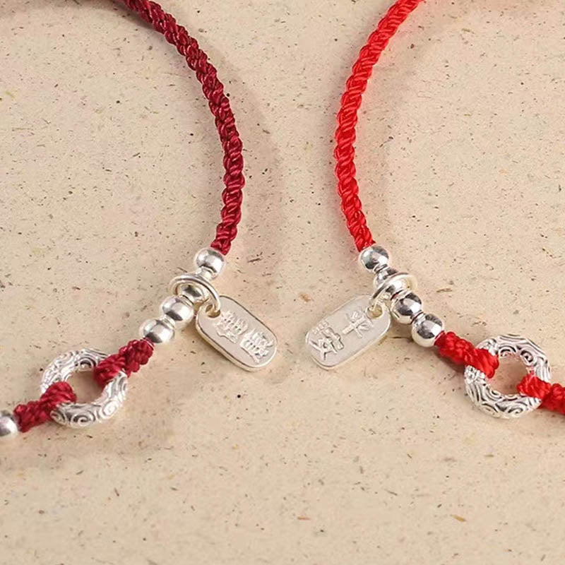 Buddha Stones 925 Sterling Silver Nuvole di Buon Auspicio Pace Fibbia Sano E Sano Bracciale Cavigliera - image 3