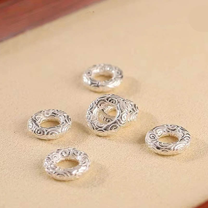 Buddha Stones 925 Sterling Silver Nuvole di Buon Auspicio Pace Fibbia Sano E Sano Bracciale Cavigliera - image 11