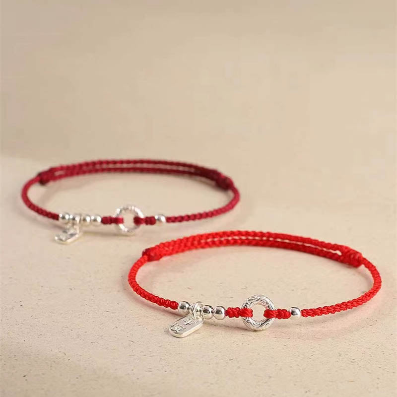 Buddha Stones 925 Sterling Silver Nuvole di Buon Auspicio Pace Fibbia Sano E Sano Bracciale Cavigliera - image 16