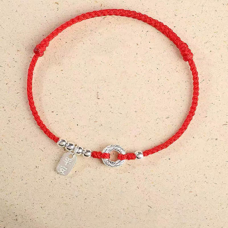Buddha Stones 925 Sterling Silver Nuvole di Buon Auspicio Pace Fibbia Sano E Sano Bracciale Cavigliera - image 14