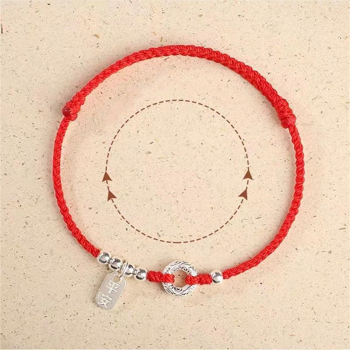 Buddha Stones 925 Sterling Silver Nuvole di Buon Auspicio Pace Fibbia Sano E Sano Bracciale Cavigliera - image 9