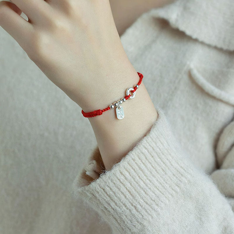 Buddha Stones 925 Sterling Silver Nuvole di Buon Auspicio Pace Fibbia Sano E Sano Bracciale Cavigliera - image 15