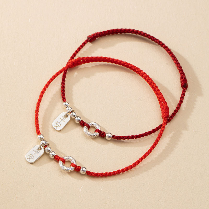 Buddha Stones 925 Sterling Silver Nuvole di Buon Auspicio Pace Fibbia Sano E Sano Bracciale Cavigliera - image 2