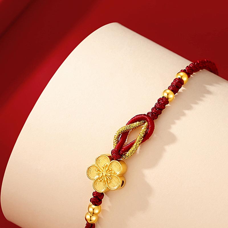 Braccialetto portafortuna in argento sterling 925 con fiori di ciliegio, sakura e calcedonio, fatto a mano , Buddha Stones